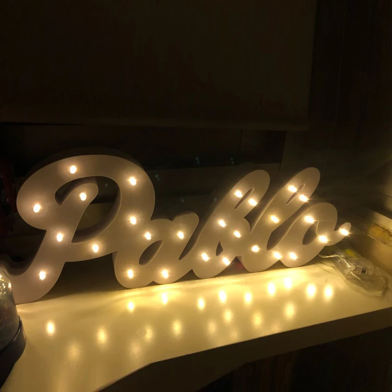 Деревянные буквы светодиодная лампа знак шатер освещение ночник светодиодный