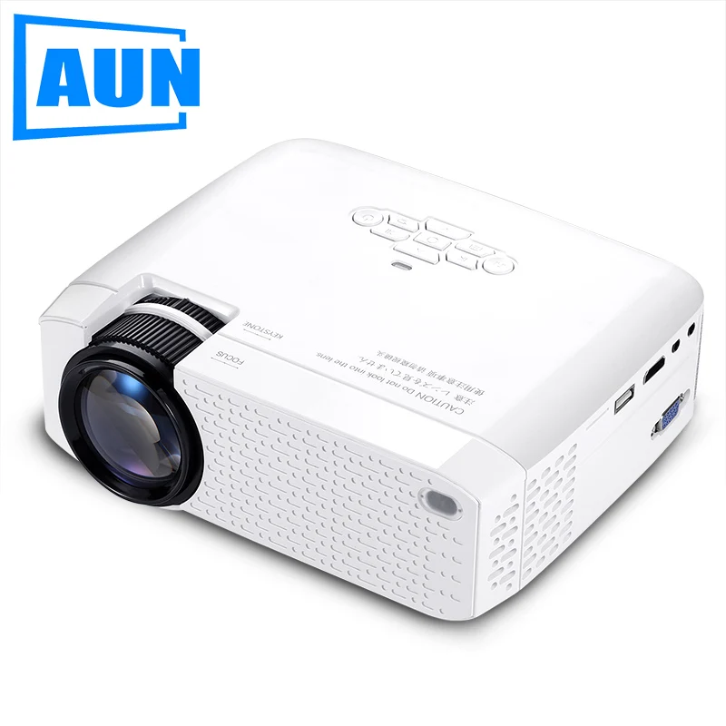 Светодиодный мини проектор D40 AUN для домашнего кинотеатра Full HD 1080P 4k Vidoe через порт