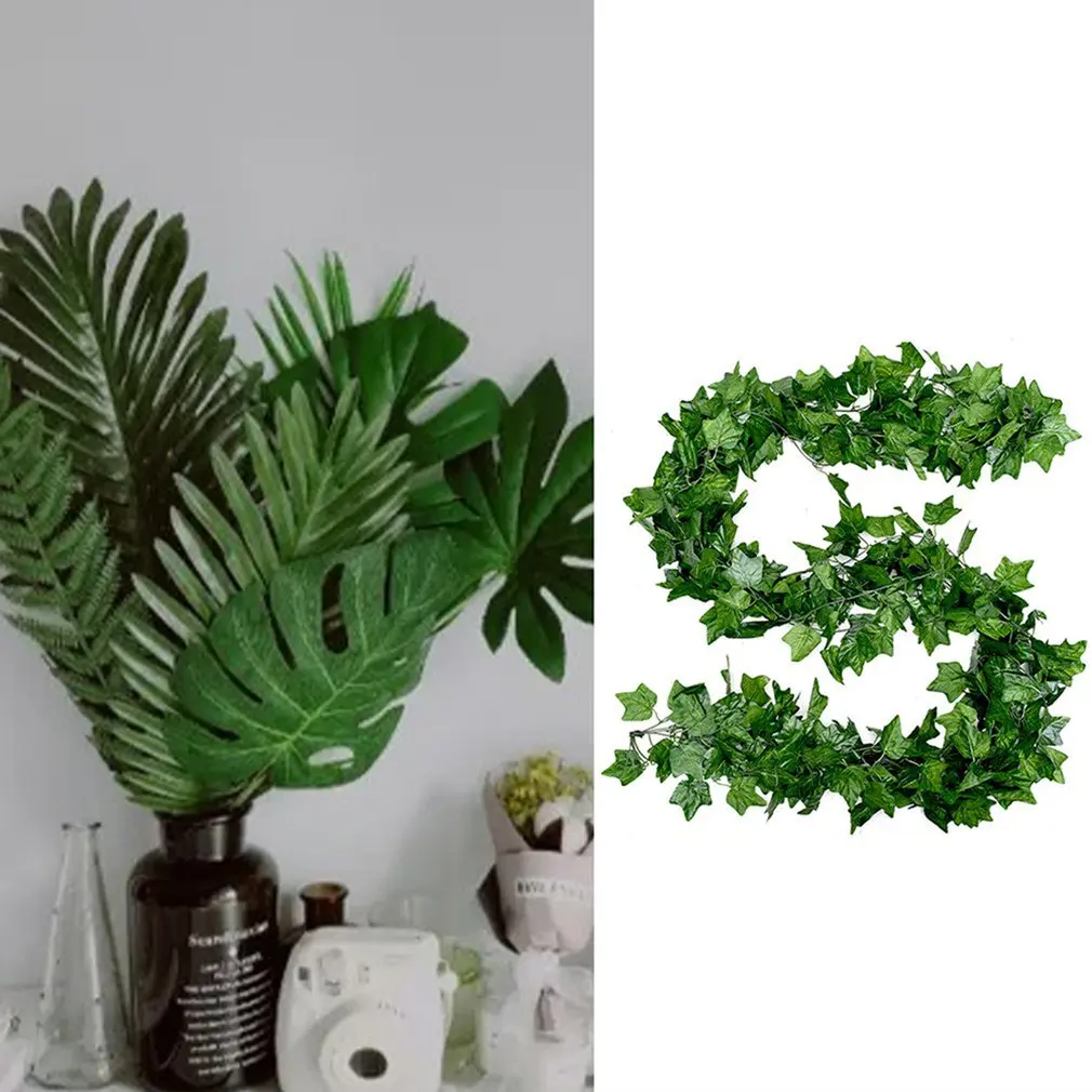 

Green Artificial plants Creeper green leaf Ivy vine For Home Wedding Decora wholesale diy Hanging Garland Artificial Flowers