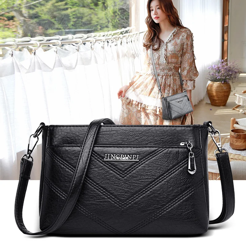 

OLD TANG Soft Solid Color Leather Luxury Handbags Fashion Casual Shoulder Crossbody Bags for Women 2020 Designer Sac A Main