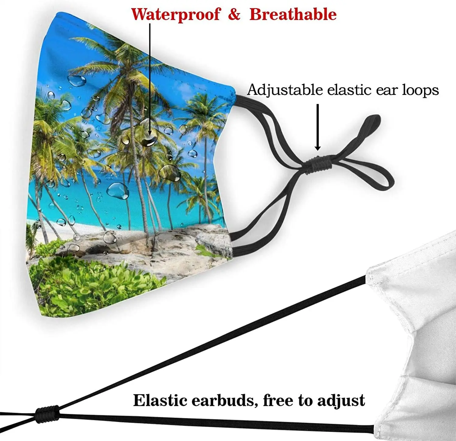 Маска пляжная мужская с американским флагом дышащая моющаяся маска для лица