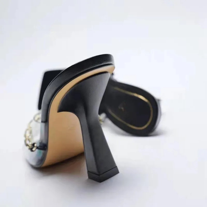 

Shoes Womens Slippers Outdoor Luxury Slides Heeled Mules Pantofle Shallow Black Sandals Designer High Thin 2021 Beige Beige Hee