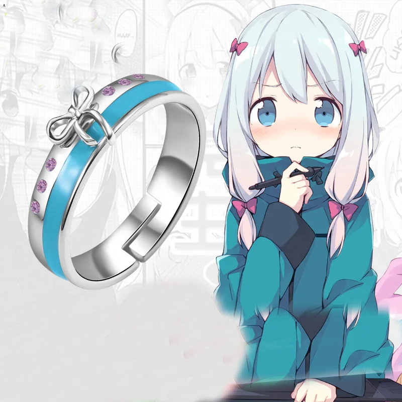 Аниме эроманга-сэнсэй Izumi Sagiri кольцо S925 серебро кольцо косплей Мультяшные кольца реквизит регулируемые ювелирные изделия подарок
