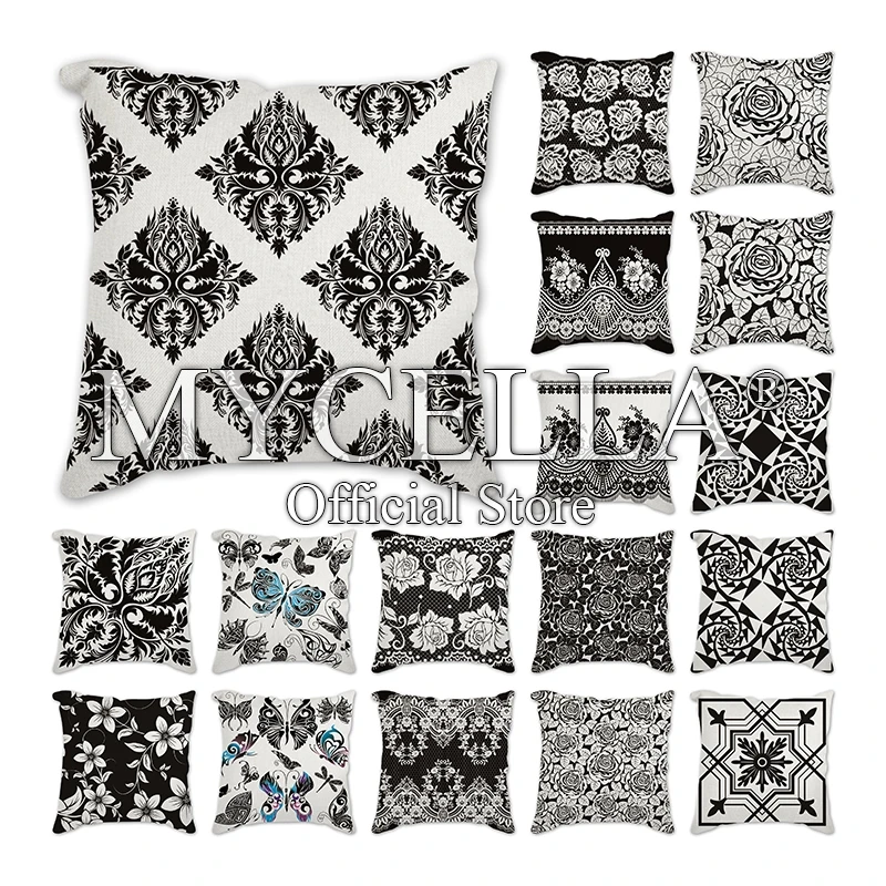 

Retro Decor Cushion Cover Geometric Flowers Home 45 x 45 cm Throw Pillow Case Farm House Decorate Sofa Cushions Covers