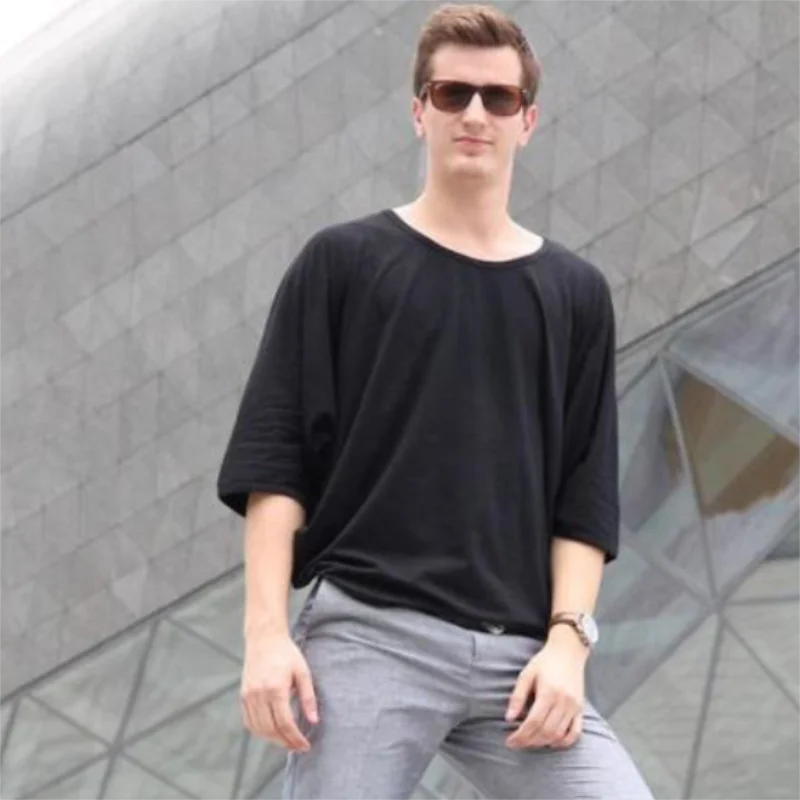 

Men's Short Sleeve T Shirt Summer New Simple And Comfortable Daily Leisure Loose Large Size Seven-Point Sleeve Shirt