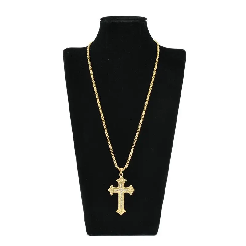 Черный рыцарь вырезанная зеленая подвеска крест мужское модное ожерелье в стиле