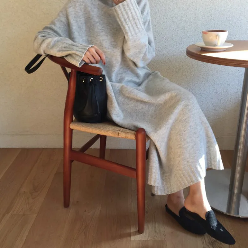 Плотная теплая водолазка новинка 2020 длинный женский вязаный пуловер свитер