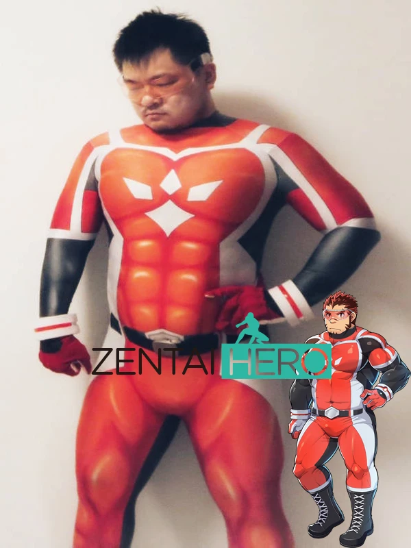 

New Arrival 3D Print Live A Hero Cosplay Costume Red Strong Lycra Spandex Zentai Bodysuit