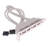 hot sale adapter newest 4 port usb 2 0 to 9 pin mainboard header bracket extension cable for computer rear panel bracket 9pin