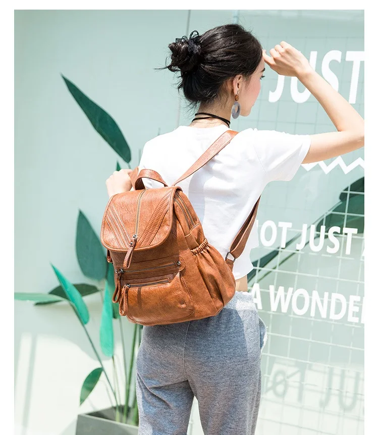 

Genuine Leather Backpacks Women School Bags for Teenager Girls Waterproof Backpack Travel Shoulder Bags Famale Rucksack C1162