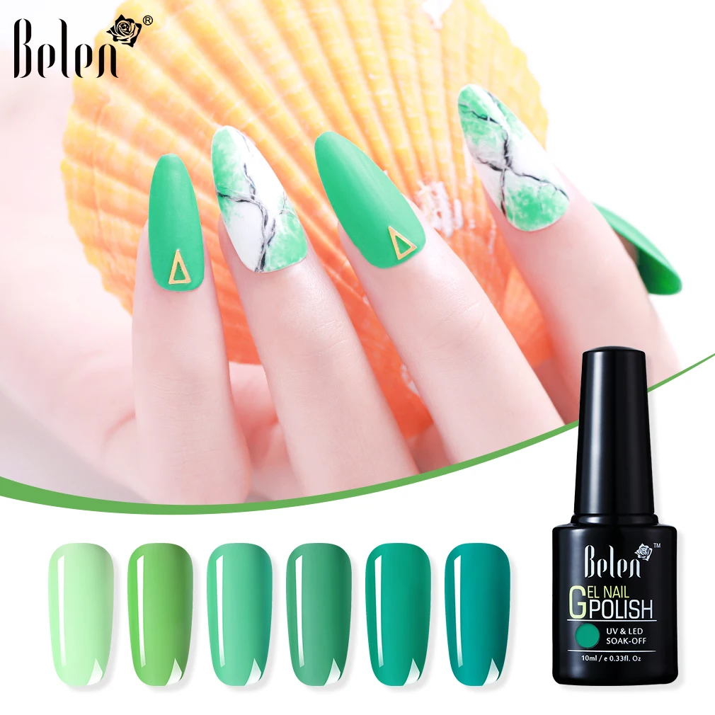 Belen Newest 10ml Turquoise Series Gel Nail Polish Hybrid Semi Permanent LED Lamp Sock Off Lucky ink Varnish Lacquer Gellak | Красота и