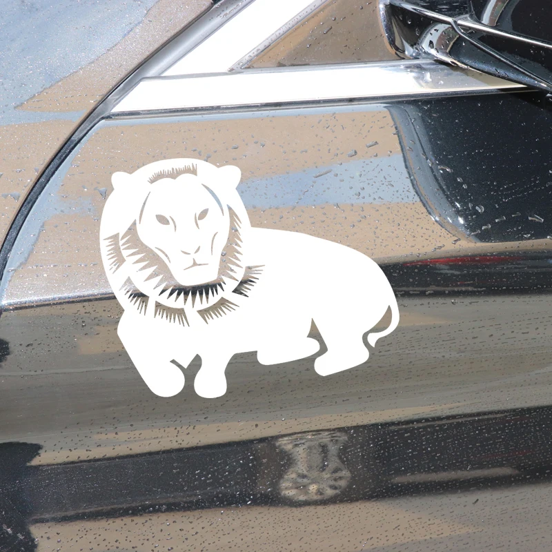 

YJZT 16.3CM*13CM Lion Creative Pattern Car Sticker Bumper Decorate Vinyl Decal Black/Silver C4-2623
