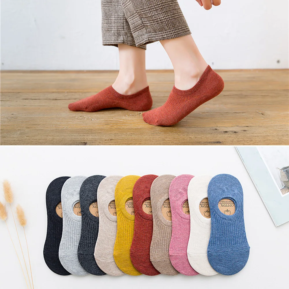 

Leisure Invisible Short Sweat Summer Comfortable Cotton Bamboo Girl Women's Boat Socks Ankle Low Female Invisible 1pair