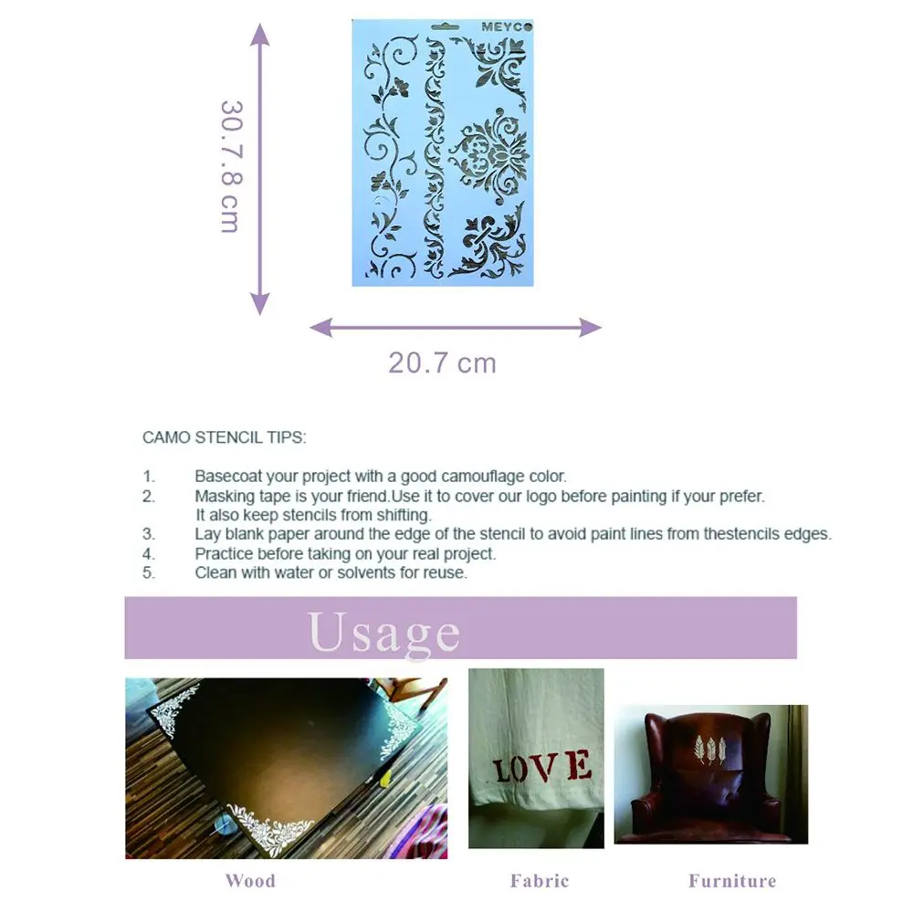 DIY ремесло лоза цветок Многослойные трафареты для стен Живопись штампованная