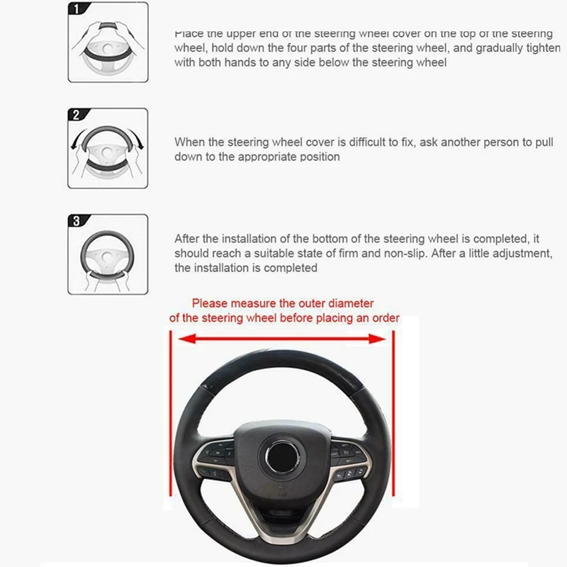 

Universal 38cm 15Inch Car Interior Non-Slip Steering Wheel Cover for Cars Steering Wheel Protector for Women
