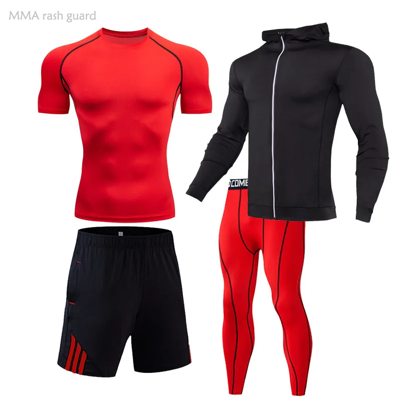 

Track Suit Men Running Tights Workout Clothing Compression Tights Men Running Set Gym Jogging Suit Jogger Leggings Training Kit