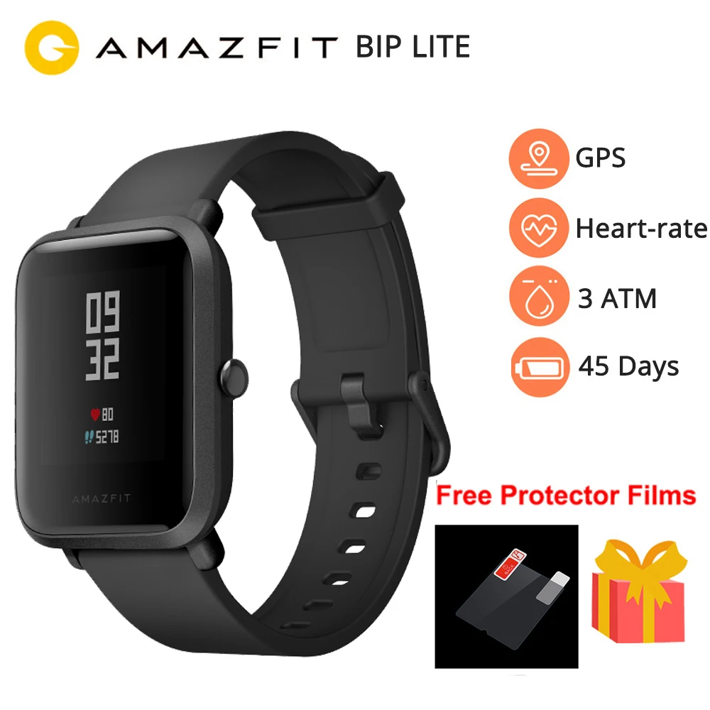 В наличии в Испании freefilm Amazfit Bip Lite Смарт часы Для мужчин глобальная версия 45 дней