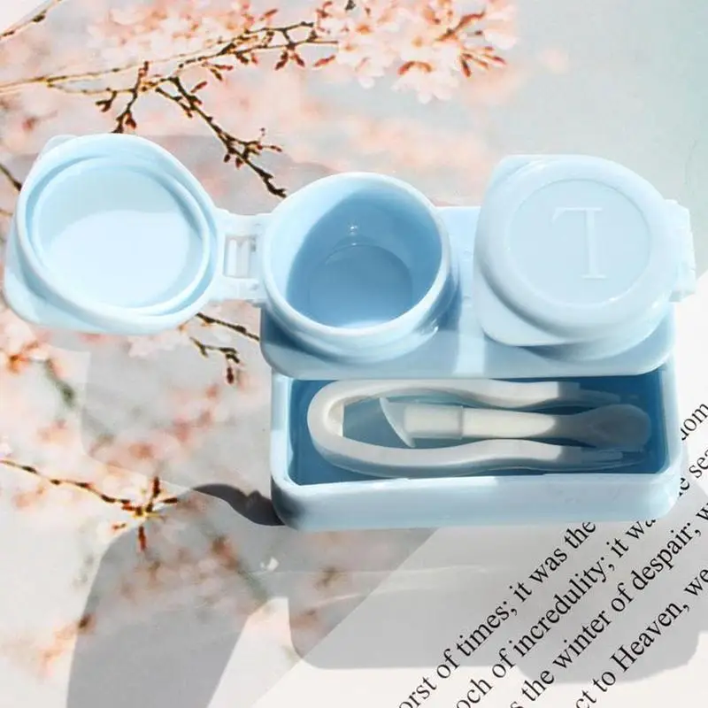 

Portable Invisible Companion Box Cosmetic Contact Container Box Solution Lens Tweezers Bottle G5U5