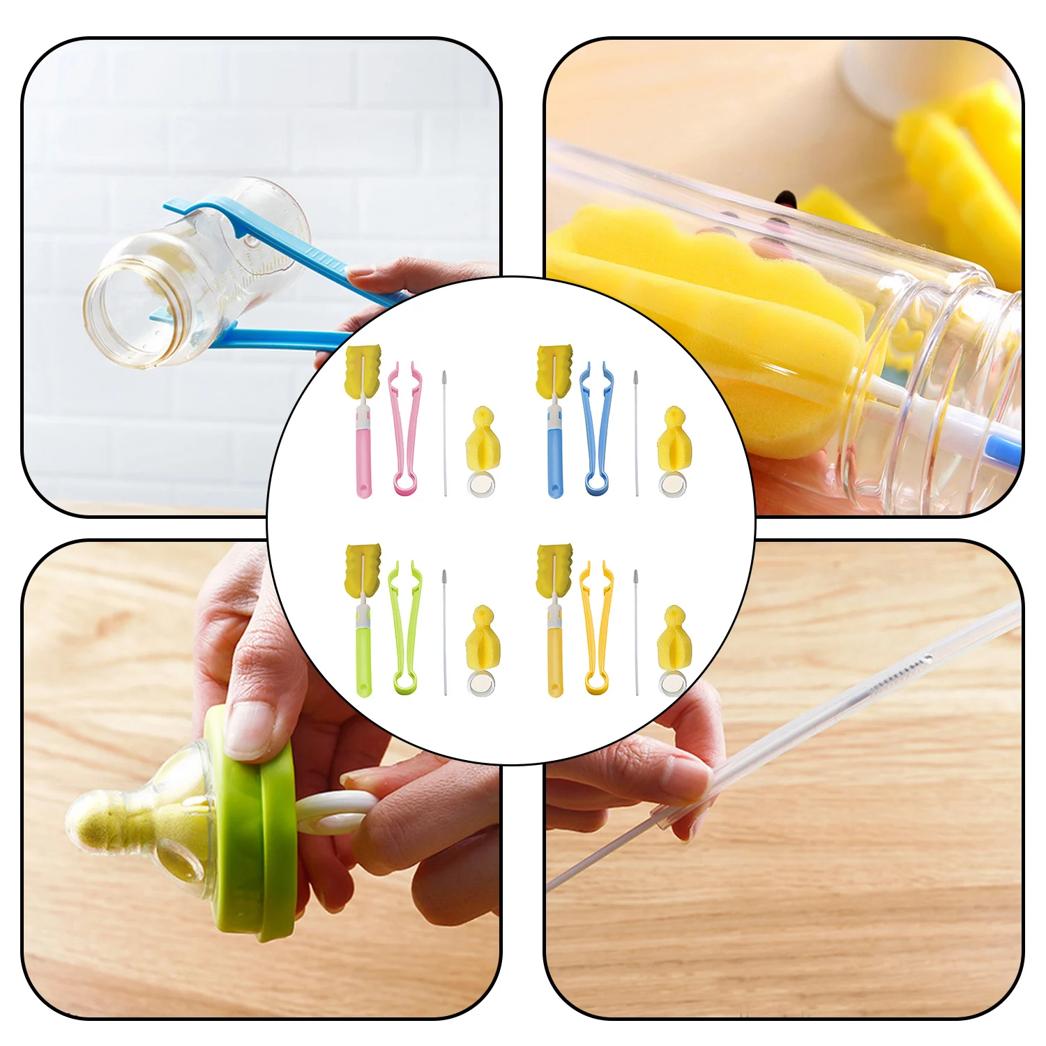 4 шт. щётки губки для чистки детских бутылочек|Щетки бутылок| |