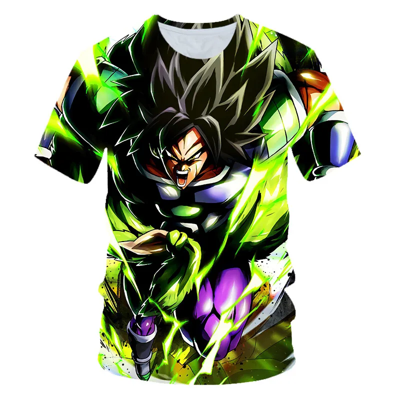 

2021 summer fashion new dragon ball 3D printing pattern oversized men's casual sports quick-drying easy to clean short-sleeved t