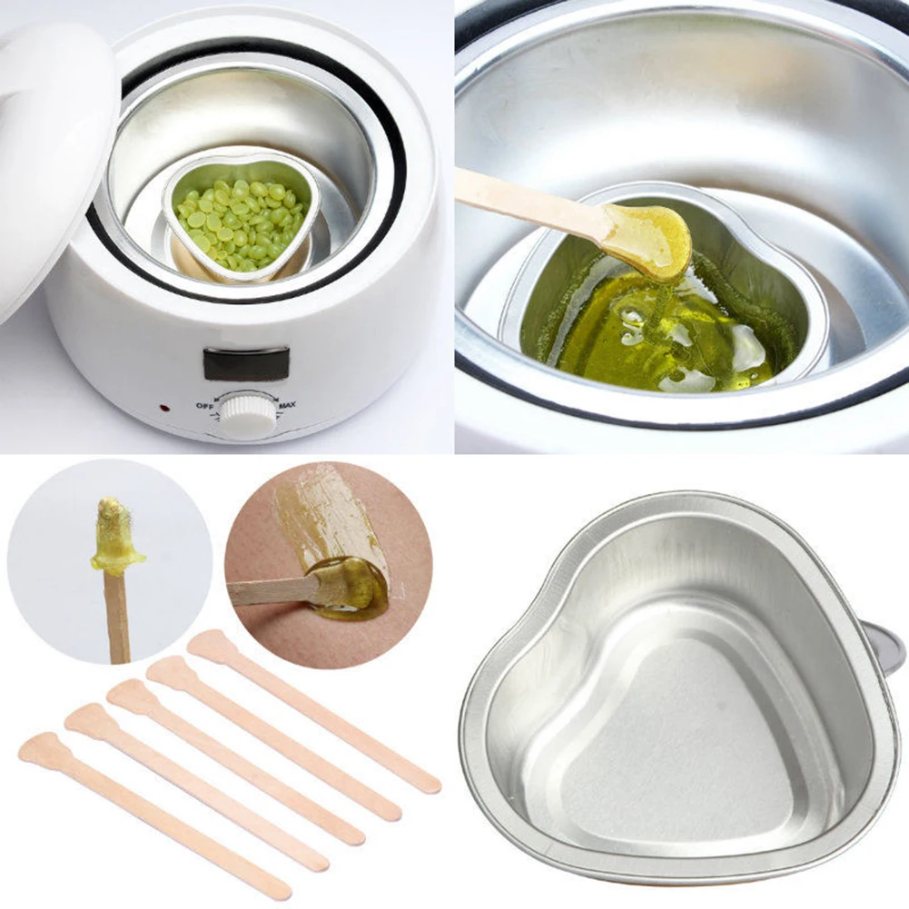 

Hair Removal Hard Wax Bean Melt Bowl Warmer Depilatory Depressor Painless Hair Removal Waxing Wood Stick Spatula