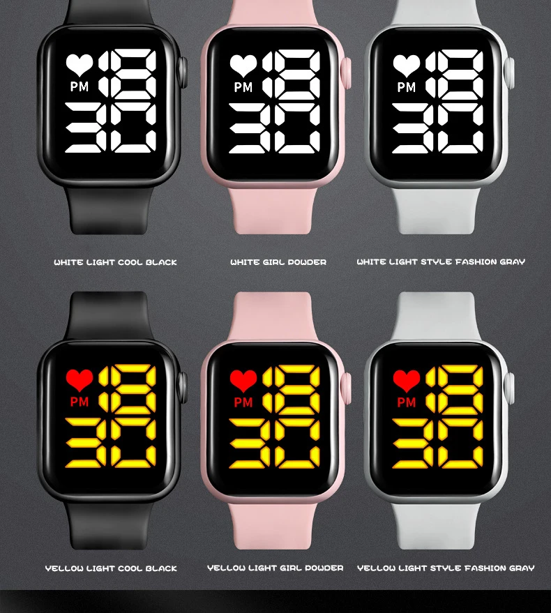 

Smart Watch Sports Casual Men's LED Electronic Watches Luxury Digital Women Watch PU Strap Men Multifunctional Wristwatch