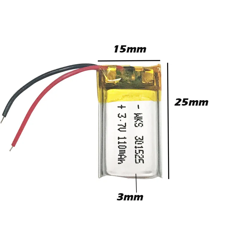 3,7 V 110mAh 301525 ithium полимерный аккумулятор для gps psp MP3 MP4 MP5 DVD маленькие игрушки батарея Bluetooth гарнитура литий-ионный аккумулятор