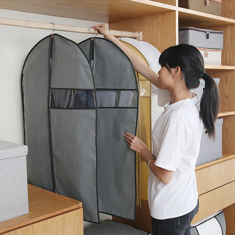 

1PC Clothes Hanging Garment Dress Clothes Suit Coat Dust Cover Home Storage Bag Pouch Case Organizer Wardrobe Hanging Clothing