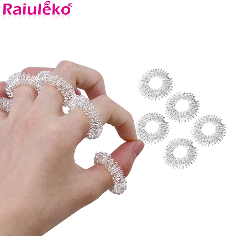 Серебряный Лот массажное Кольцо Иглоукалывание точечный уход за телом снимают