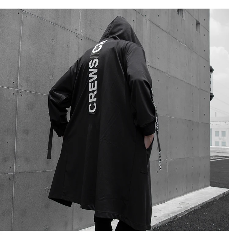 Тренч Una Reta Мужская мода Diablo стиль Harajuku ветровка мужская повседневная верхняя одежда хип хоп Уличная с капюшоном плащ пальто