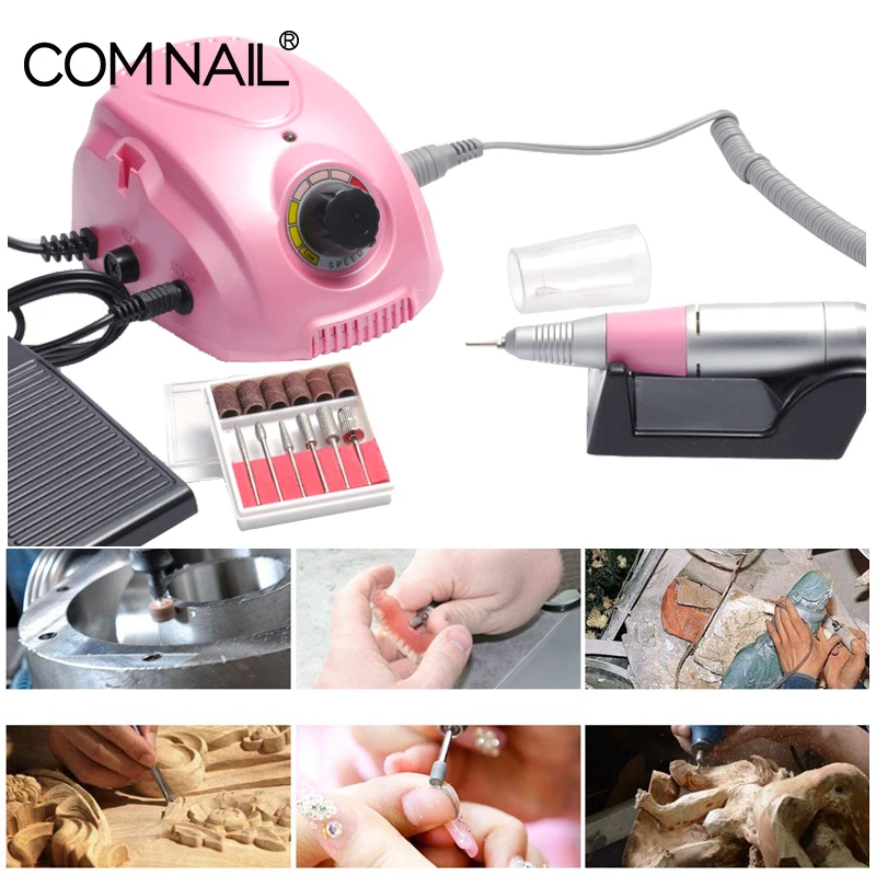 Черный Электрический Фрезер для ногтей сверлильный станок светодиодные полосы