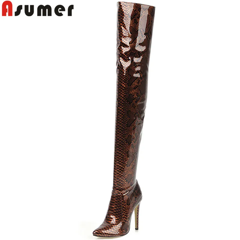 

Сапоги женские осенне-зимние выше колена, на молнии, с острым носком, размеры 34-46