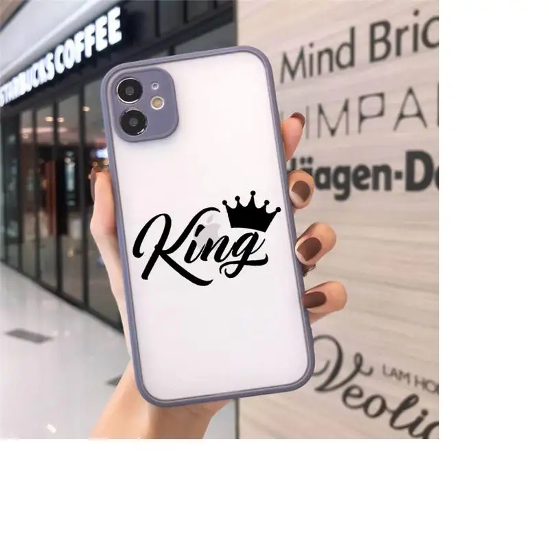 

luxury Crown Princess king Phone Cases Matte Transparent for iPhone 7 8 11 12 s mini pro X XS XR MAX Plus cover funda