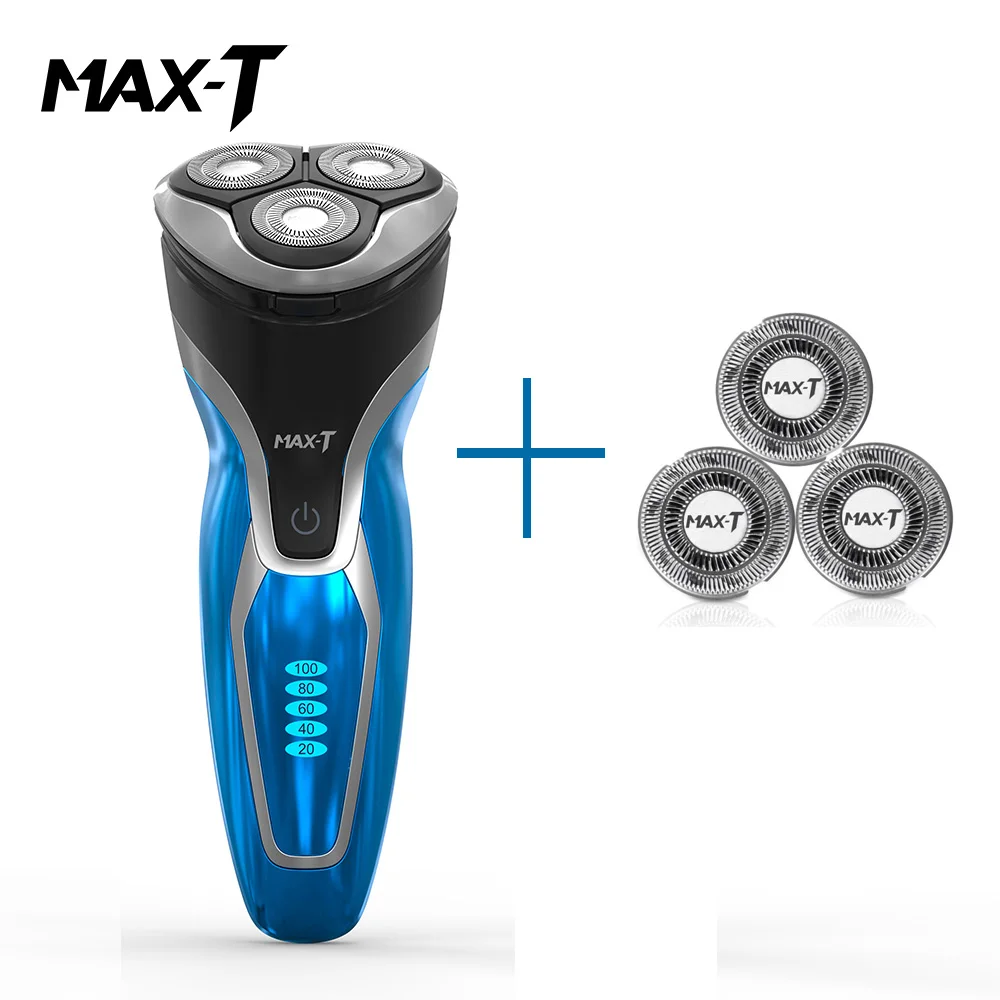 Зеленый MAX-T RMS7109 Электробритва Моющаяся перезаряжаемая 110-240 в 3D Тройное Лезвие Уход за лицом электрическая бритвенная машинка для стрижки бороды для мужчин - Цвет: Зеленый