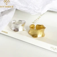xiyanike silver color korea irregular concave convex ring open gold tinfoil geometric fashion textured party %d0%ba%d0%be%d0%bb%d1%8c%d1%86%d0%be gift