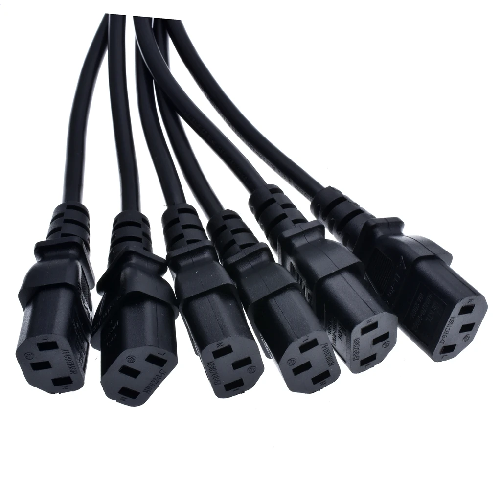 Разъем IEC 60320 C14 для 6 выходов C13 сплиттер типа Y длина 60 см|splitter power cord|power cordsplitter |