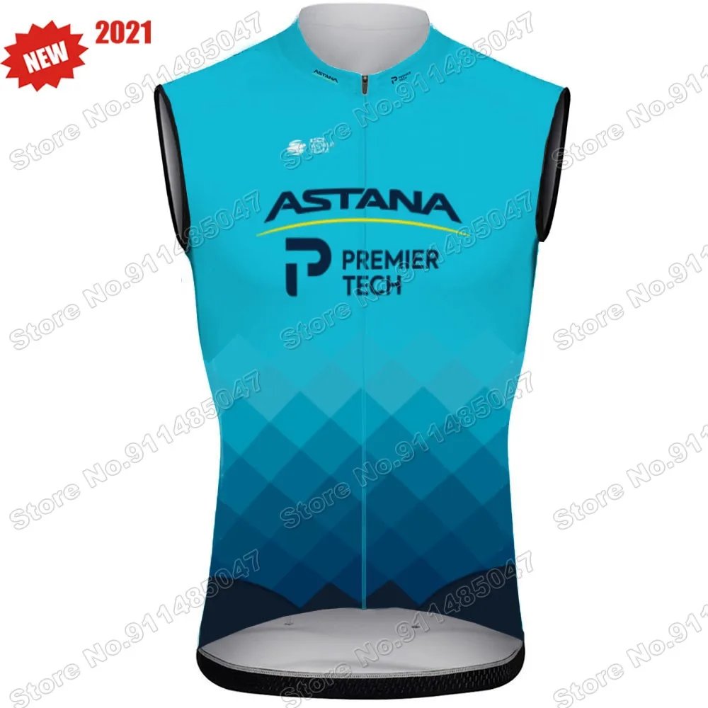 

Astana Team Pro 2021 Sleeveless Jersey Cycling Vest Summer Bike Clothing Men Mountain Road Bicycle Jerseys MTB Maillot