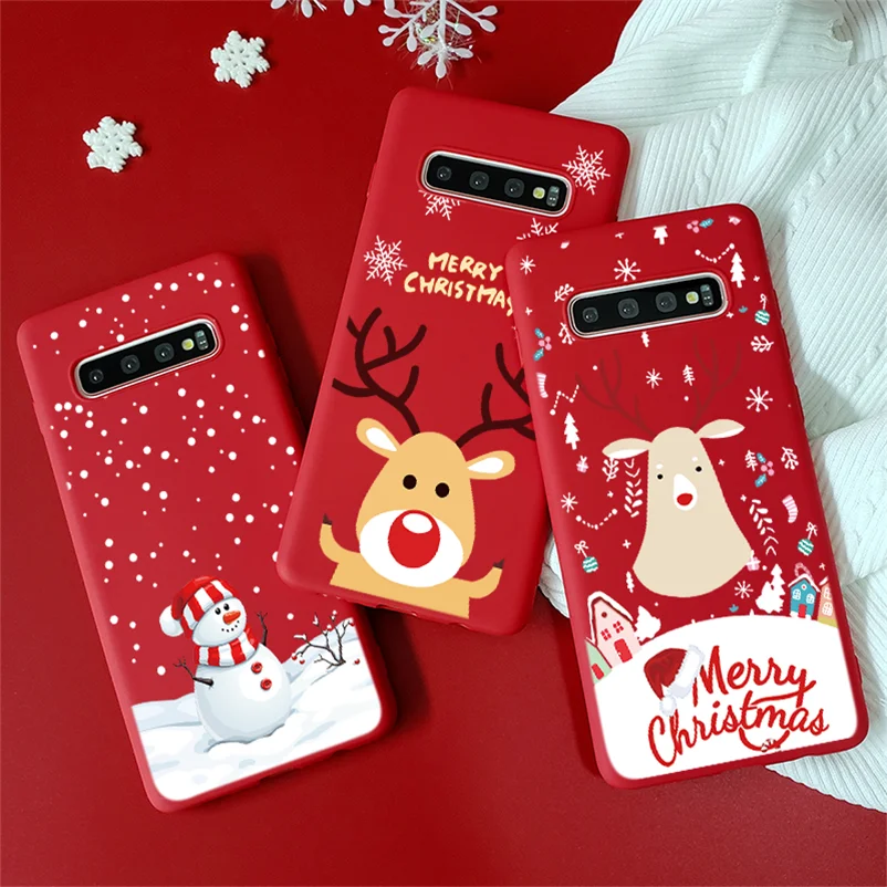 Для Samsung Galaxy S10 S7 S8 S9 плюс A50 A40 A70 A10 A20 A30 A71 A51 A21S S20 Note 8 9 10 20 Ультра ТПУ Рождество