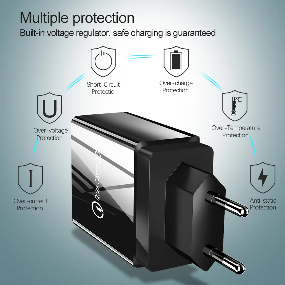 OLAF Быстрая зарядка QC 3 0 Смарт быстрая 4 USB настенное зарядное устройство для iphone
