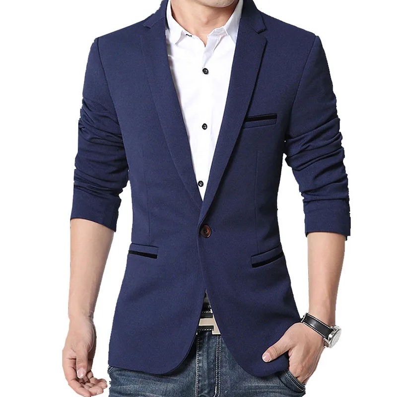 

Brand Mens Casual Blazers Autumn Spring Fashion Slim Suit Jacket Men Blazer Masculino Clothing Vetement Homme M~5XL AF1415