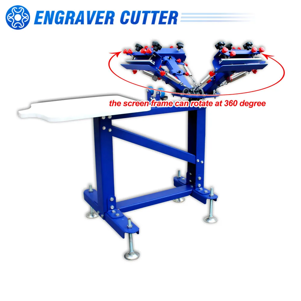 Микро-регулировка 4 цвета 1 Станция трафаретная печать принтер роторная рама и