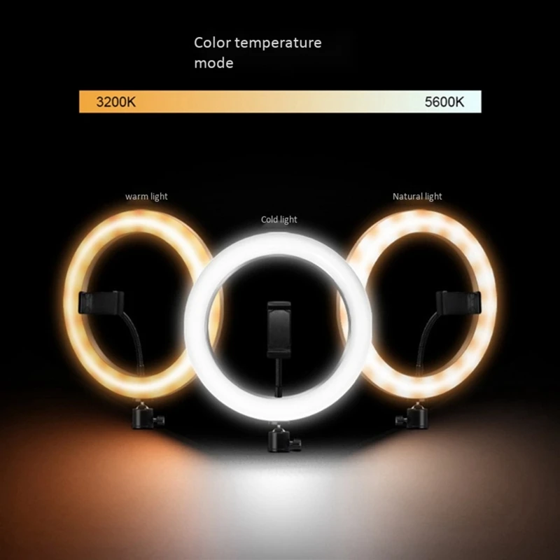 

LED Ring Light RGB Ring Light for Live Video and Makeup Adjustable RGB Rainbow Selfie Ring Light 3Modes