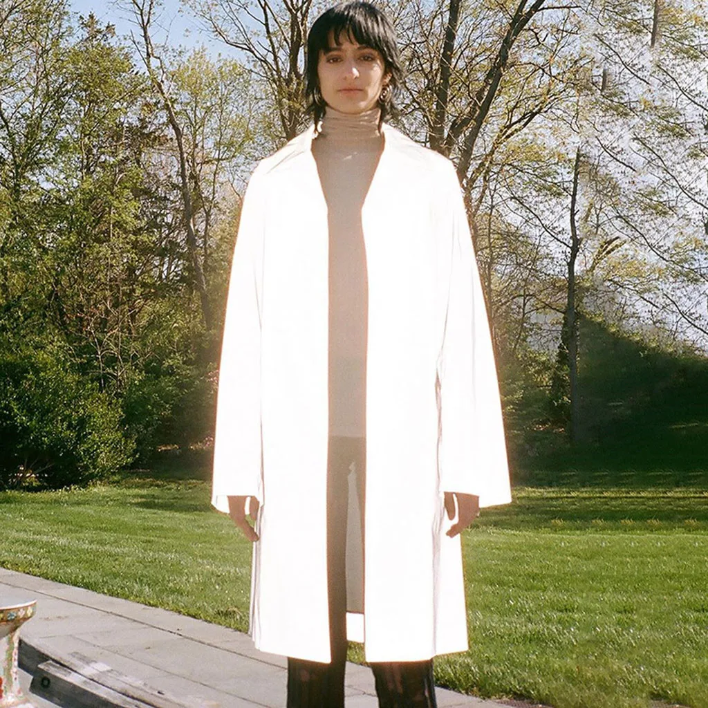 Женский свободный Тренч SAGACE однотонный светоотражающий с отложным воротником