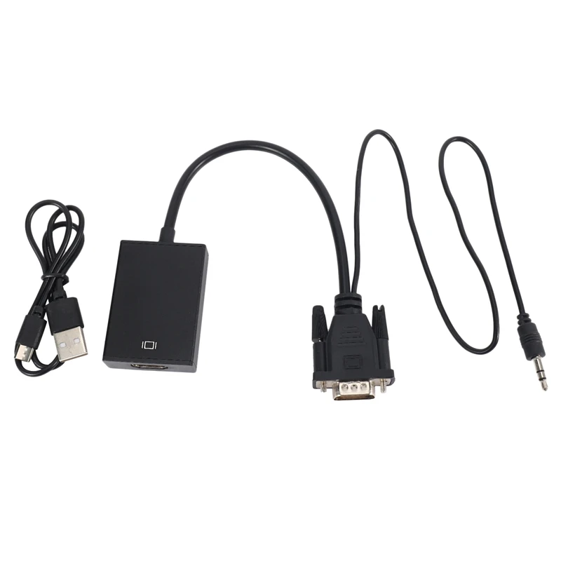 

VGA To HDMI Output 1080P HD Audio TV AV HDTV Video Cable Converter Adapter
