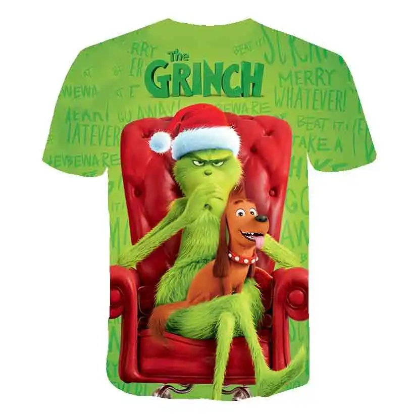 

New 3D Printed T-Shirt Movie Green Grinch T-Shirt Top Fashion Cute Animal Pattern Men And Women Fashion Clothing T-Shirt