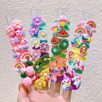 girls cartoon hair scrunchies colorful small elastic hair bands children ponytail holder rubber bands kids hair accessories