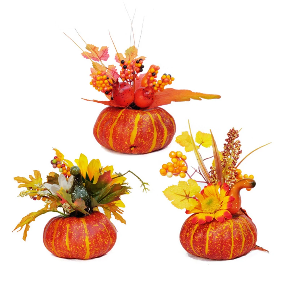 Искусственные тыквы кленовый лист сушеные цветы гранат стол дом осень Урожай
