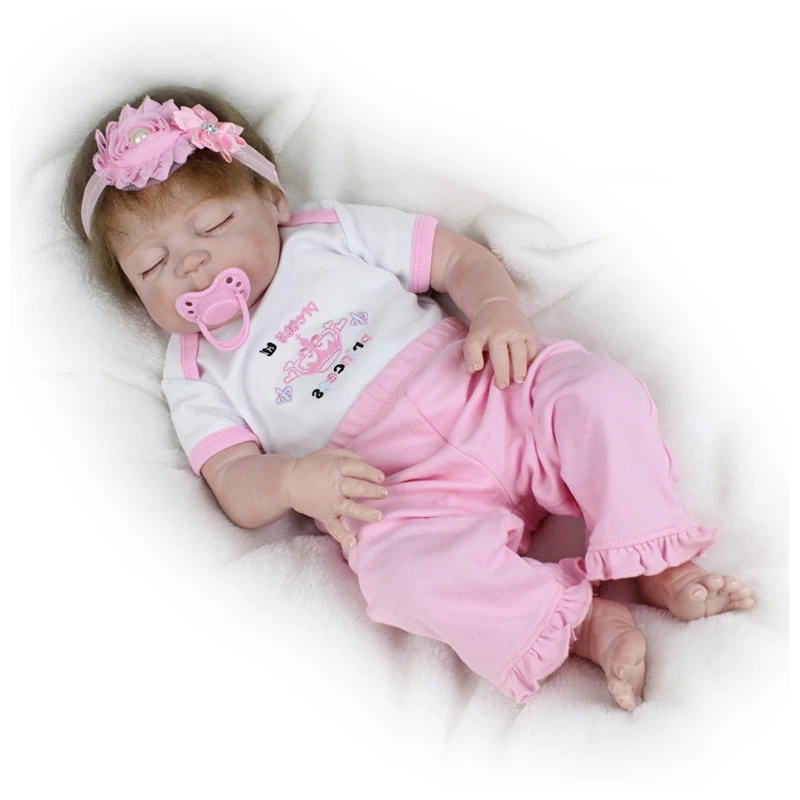 

Bebe reborn corpo de silicone baby dolls l.ol 23" 57cm real alive girl newborn babies doll gift can bathe bonecas reborn