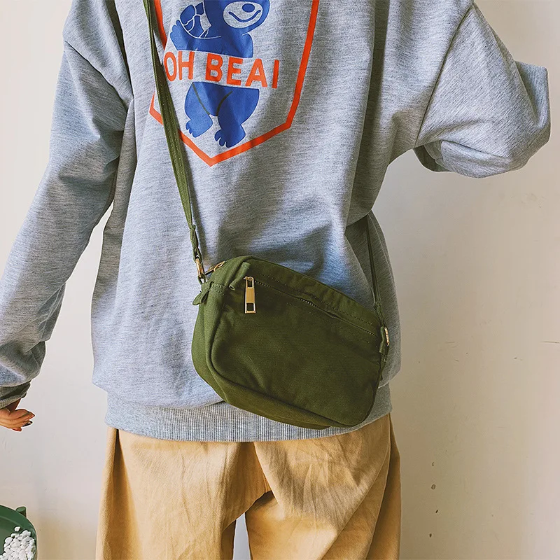 Youda оригинальный Простой холщовый материал сплошной цвет сумка на плечо модная