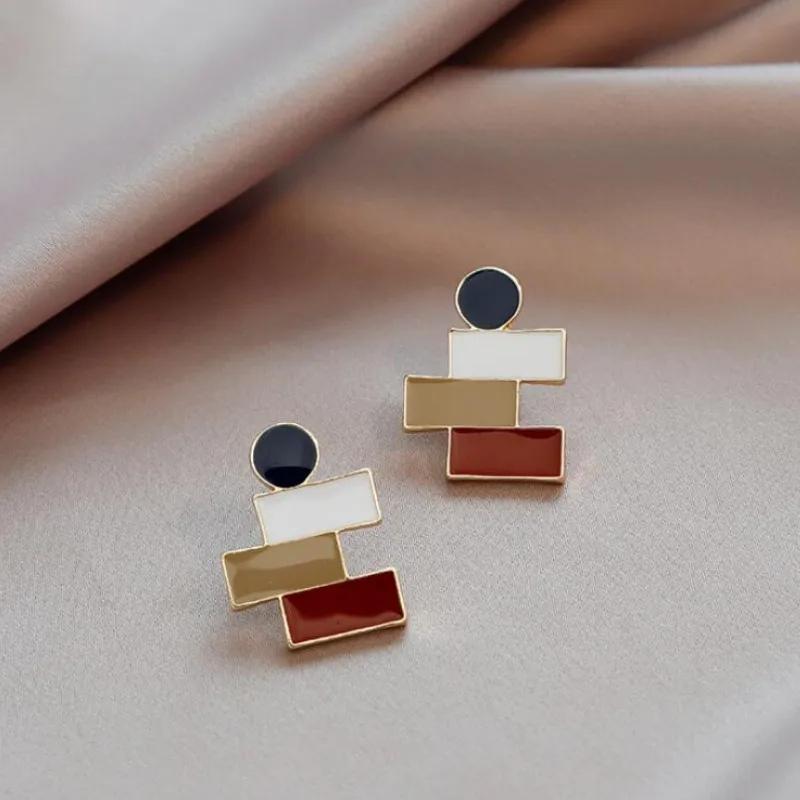 

Creative Geometric Stitching Earrings 2021 New Summer Simple Ear Jewelry